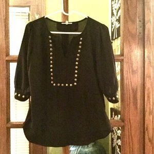 HAWTHORN black tunic w/ gold studs